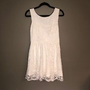 White lace floral dress